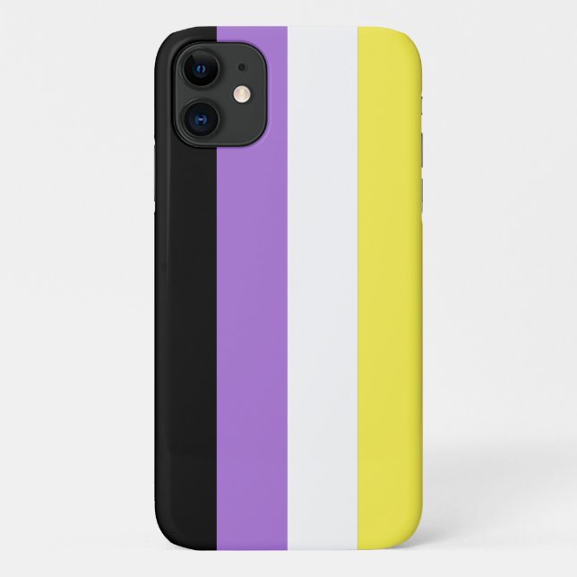 Capa Para iPhone 11 Bandeira do Orgulho Não Binário (Verso)
