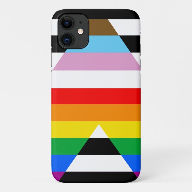 Capa Para iPhone 11 Bandeira do Orgulho Progresso Aliado (Verso)