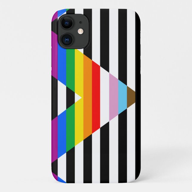Capa Para iPhone 11 Bandeira do Orgulho Progresso Aliado (Verso)