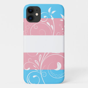 Capa Para iPhone 11 Bandeira do Orgulho Transgênero Vintage Floral Blo