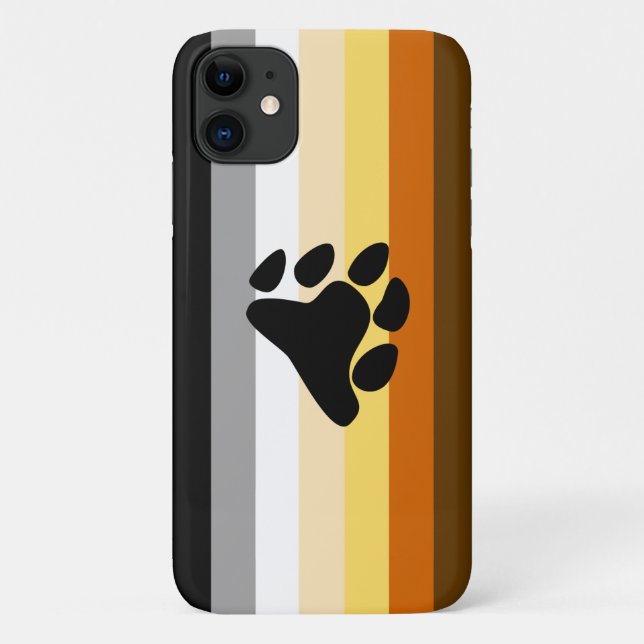Capa Para iPhone 11 Bandeira do Orgulho Urso com Pata (Verso)