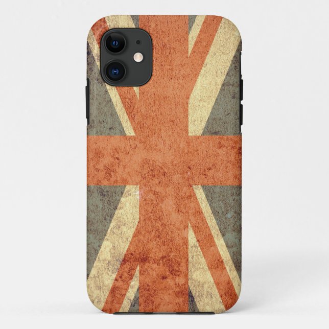 Capa Para iPhone 11 Bandeira do Reino Unido - Grunge (Verso)