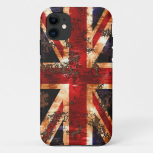 Capa Para iPhone 11 Bandeira do Reino Unido, Patriótica Rusted