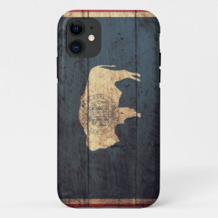 Capa Para iPhone 11 Bandeira do velho Wooden Wyoming