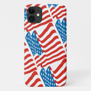 Capa Para iPhone 11 Bandeira dos EUA estilo retrô dos anos 80