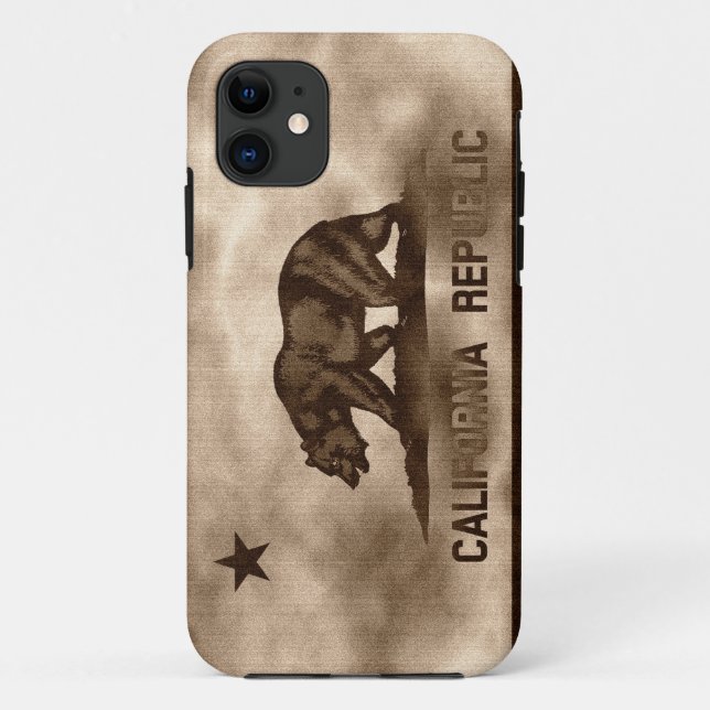 Capa Para iPhone 11 Bandeira envelhecida de Califórnia (Verso)