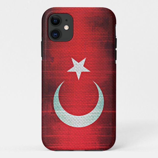 Capa Para iPhone 11 Bandeira Estilizada da Turquia (Verso)