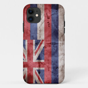 Capa Para iPhone 11 Bandeira havaiana velha;