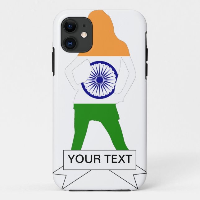 Capa Para iPhone 11 bandeira indiana em qualquer cor (Verso)