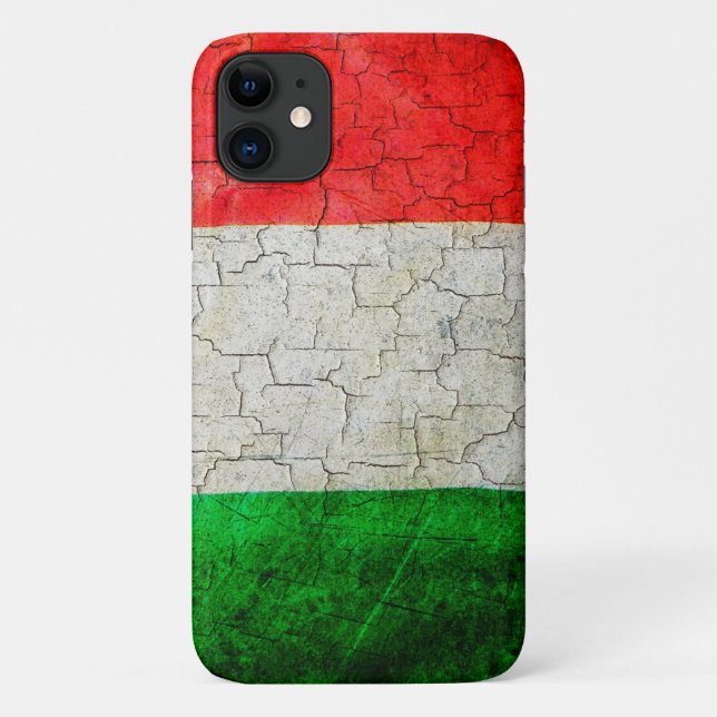 Capa Para iPhone 11 Bandeira Itália rachada (Verso)