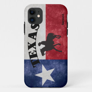 Capa Para iPhone 11 Bandeira Personalizada Do Texas E Cowboy