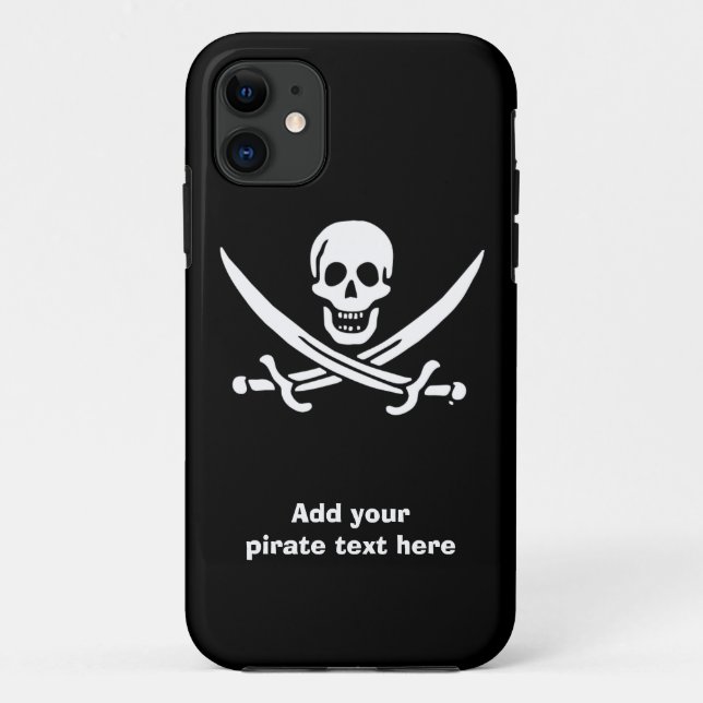 Capa Para iPhone 11 Bandeira pirata de Jolly roger (Verso)