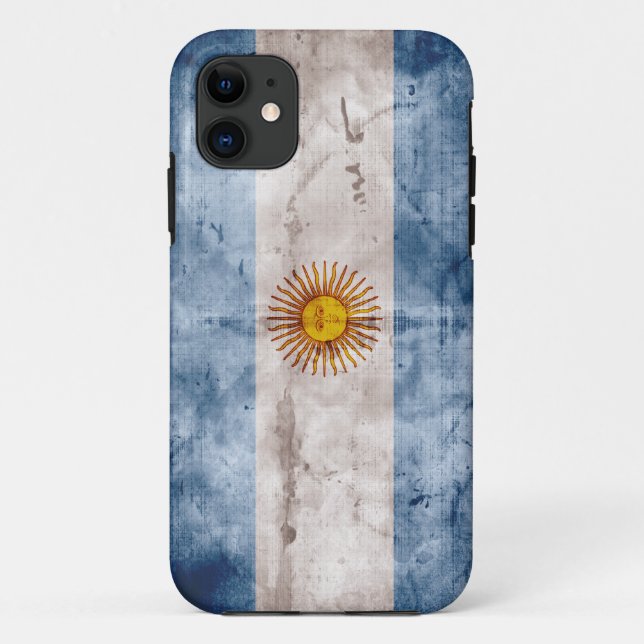 Capa Para iPhone 11 Bandeira resistida de Argentina (Verso)