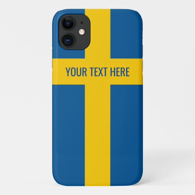 Capa Para iPhone 11 Bandeira sueca de Suecia personalizada (Verso)