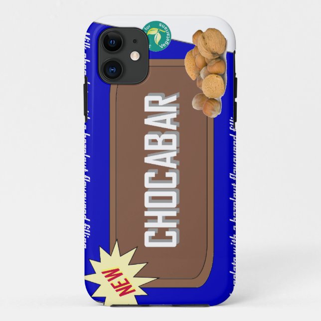 Capa Para iPhone 11 Barra de chocolate com nozes (Verso)