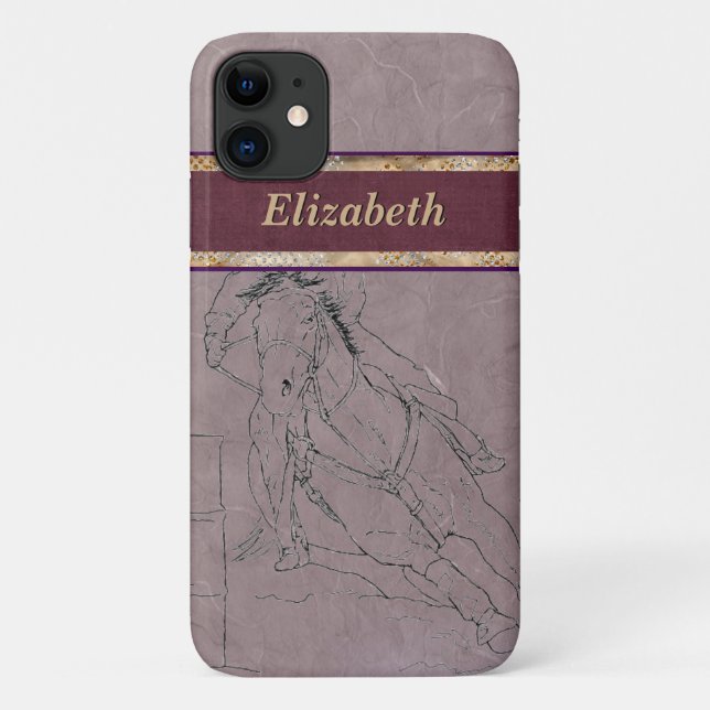 Capa Para iPhone 11 Barrel Racer (Mauve) (Verso)