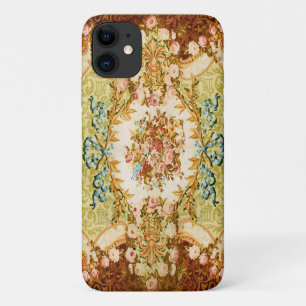 Capa Para iPhone 11 Barroco Vitoriano rosa floral cor-de-rosa