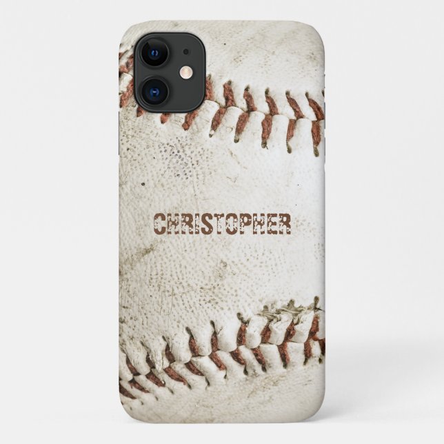 Capa Para iPhone 11 Baseball Antigo Personalizado (Verso)