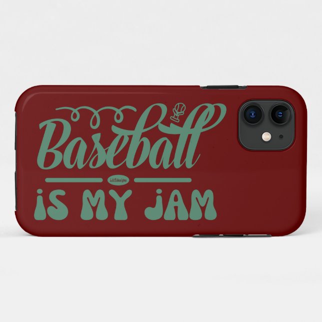 Capa Para iPhone 11 BASEBALL É O MEU JAM, uma bola de beisebol gráfica (Verso (horizontal))