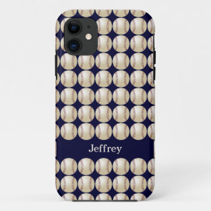 Capa Para iPhone 11 Baseball, Nome Personalizado,