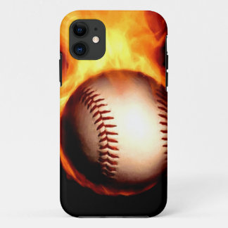 Capa Para iPhone 11 Basebol flamejante