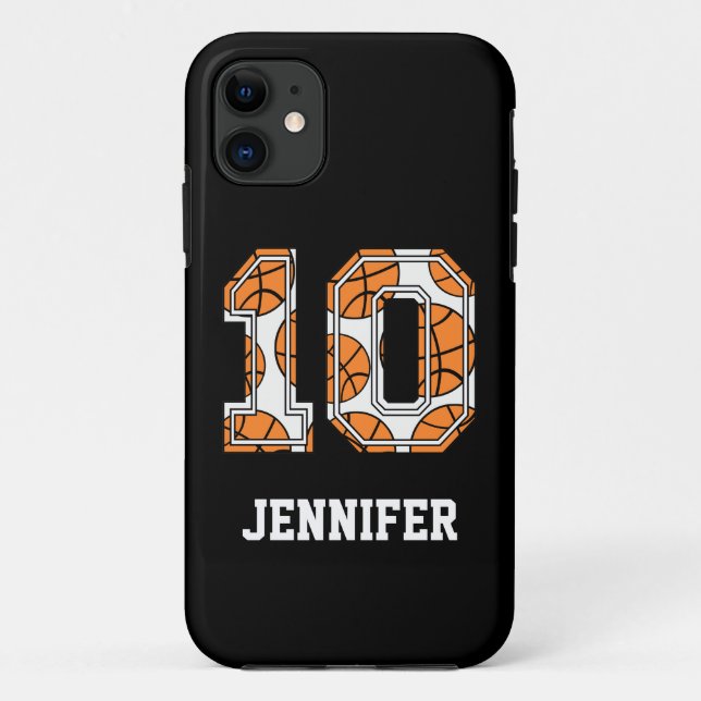 Capa Para iPhone 11 Basquetebol personalizado número 10 (Verso)