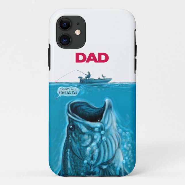 Capa Para iPhone 11 Bass Boat do pai (Verso)