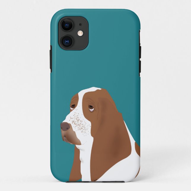 Capa Para iPhone 11 Basset Hound iPhone SE + iPhone 5/5S, mal lá (Verso)