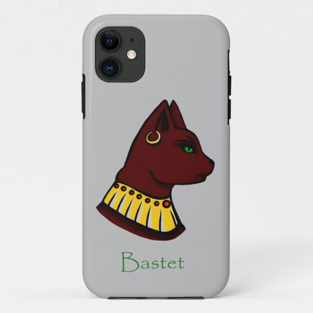 Capa Para iPhone 11 Bastet - Deusa de Gato Egípcia (Verso)