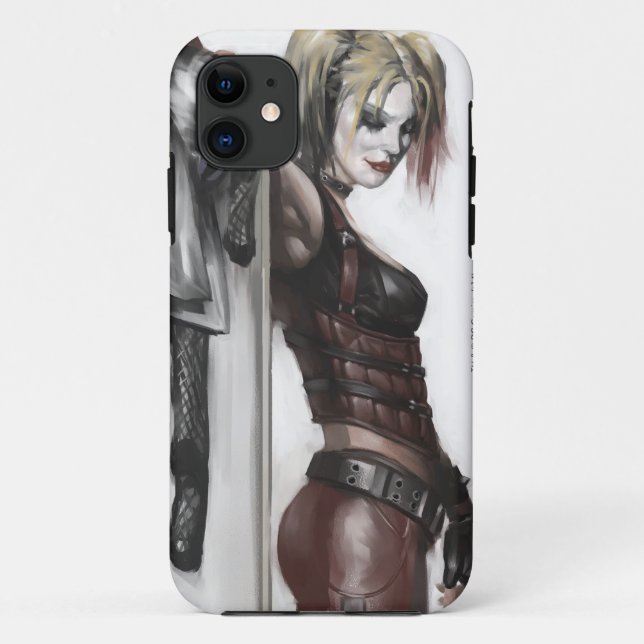 Capa Para iPhone 11 Batman Arkham | Ilustração de Harley Quinn (Verso)