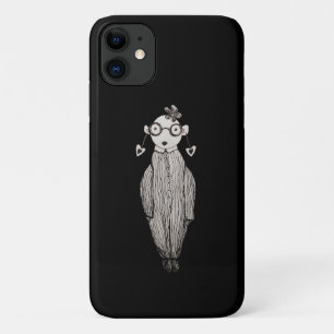 Capa Para iPhone 11 Batom escuro e óculos de visto