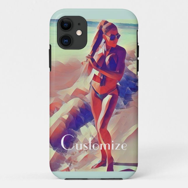 Capa Para iPhone 11 Beach Girl Thunder_Cove (Verso)