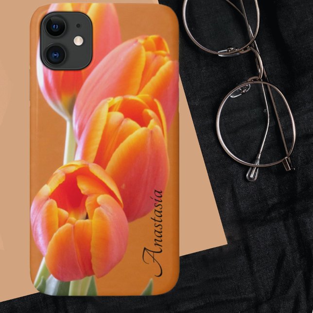 Capa Para iPhone 11 Beautiful Vibrant Orange Tulip Photo Template (Criador carregado)