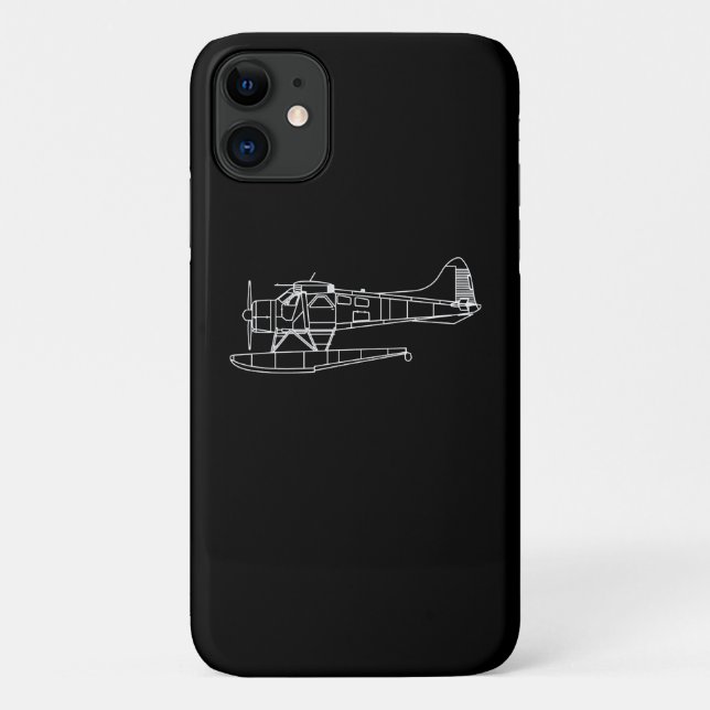 Capa Para iPhone 11 Beaver No Avião Do Mar Flutuante Piot Engraçado Pr (Verso)