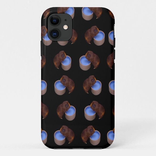 Capa Para iPhone 11 Bebendo Pig-Guiné, (Verso)