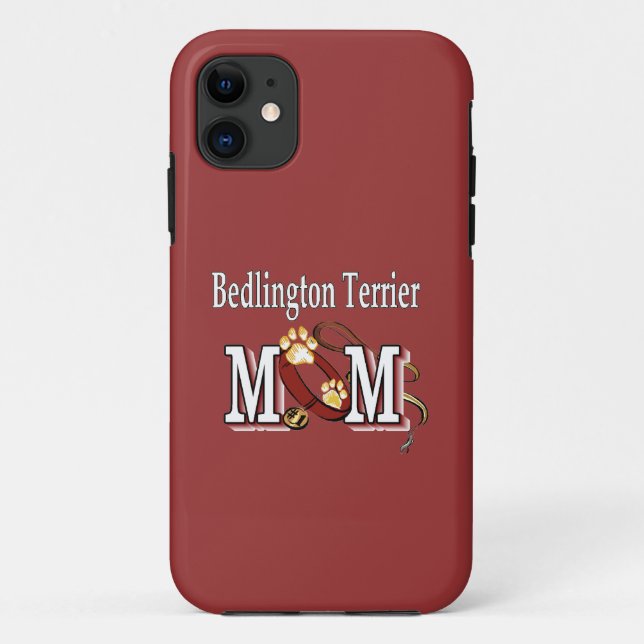 Capa Para iPhone 11 Bedlington Terrier Dog MOM (Verso)