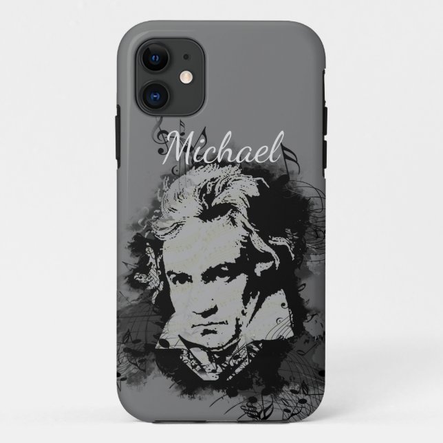 Capa Para iPhone 11 Beethoven Classical Music Composer Song Personaliz (Verso)