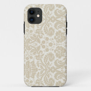 Capa Para iPhone 11 Bege floral ornamentado do teste padrão do nouvea