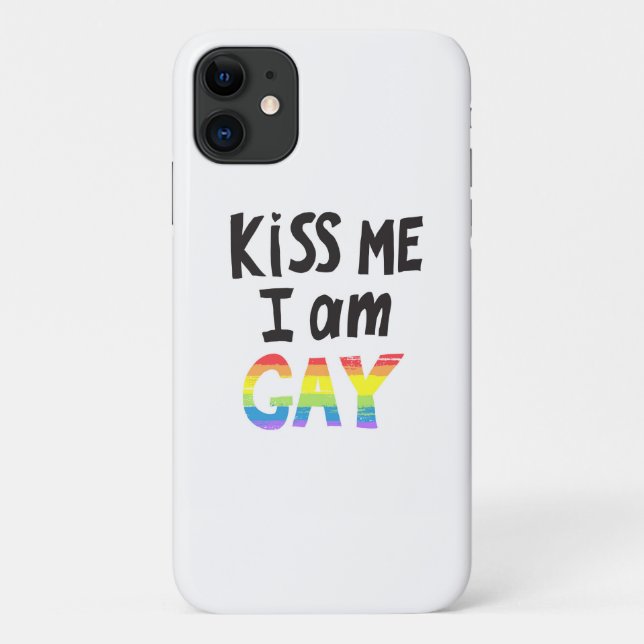 Capa Para iPhone 11 Beija-Me Eu Sou Gay (Verso)