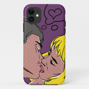 Capa Para iPhone 11 Beijo retro do casal