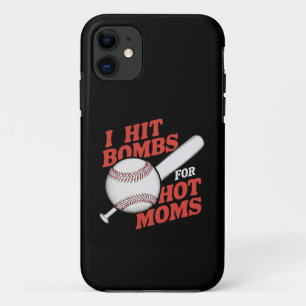 Capa Para iPhone 11 Beisebol Retrô Engraçado Eu Bato Bombas Para Mães 