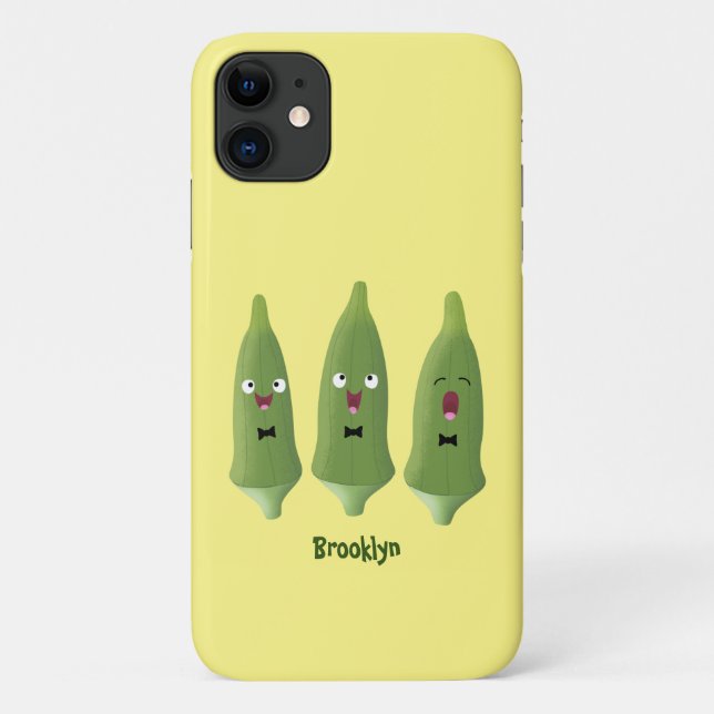 Capa Para iPhone 11 Bela caricatura de okra (Verso)
