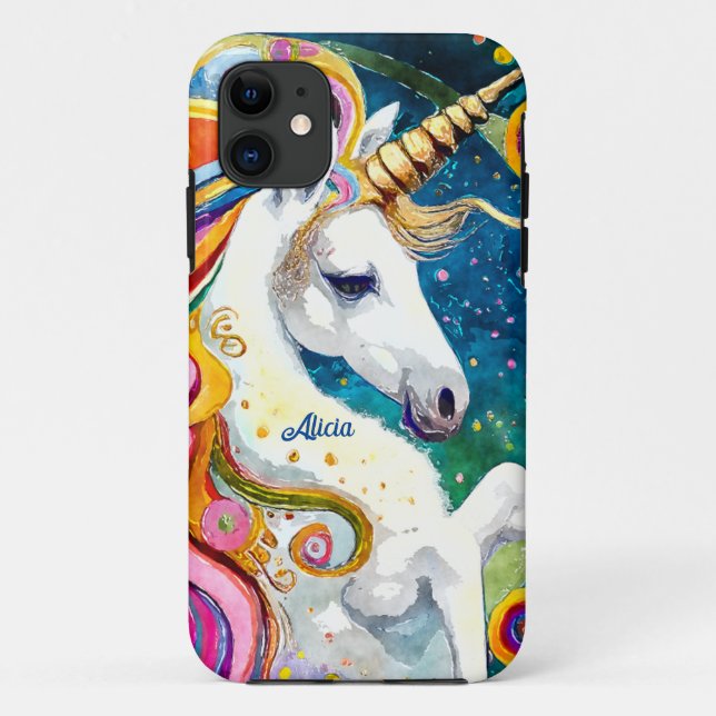 Capa Para iPhone 11 Bela Fantasia Unicórnio (Verso)