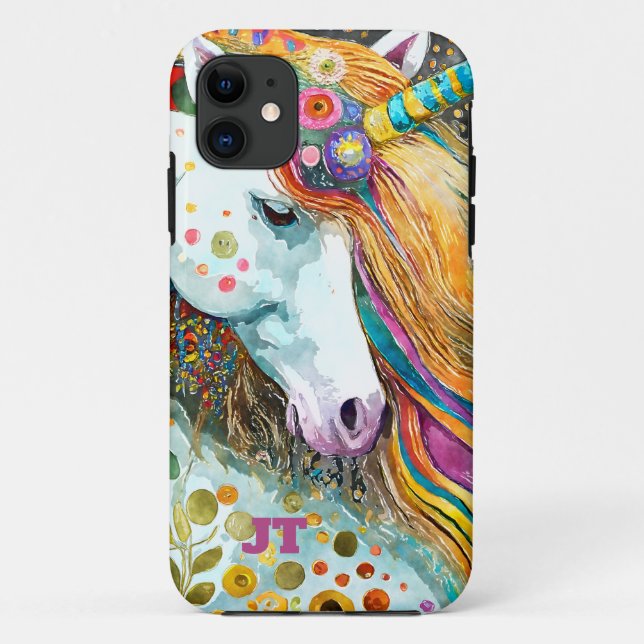 Capa Para iPhone 11 Bela Fantasia Unicórnio (Verso)