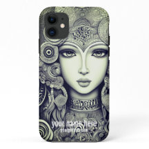 bela ilustração do rosto da boneca, branco preto