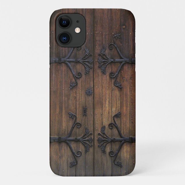 Capa Para iPhone 11 Bela Porta De Madeira Velha (Verso)
