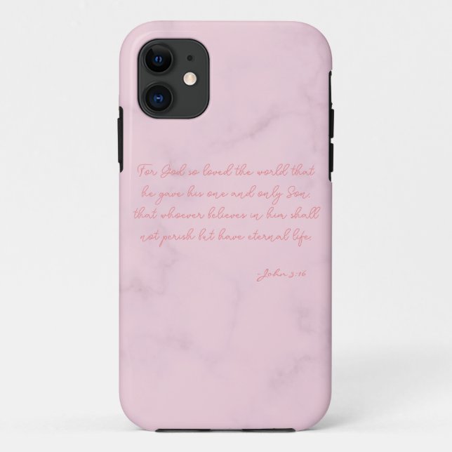 Capa Para iPhone 11 Beleza Divina: Estojo Cristão Rosa Pastel (Verso)