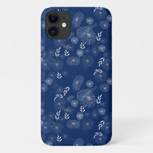 Capa Para iPhone 11 Belo Padrão de Dodles de Flor Selvagem