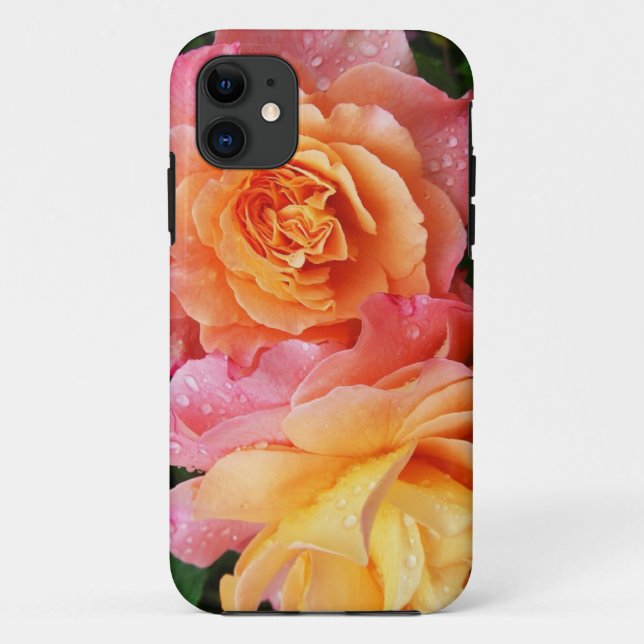 Capa Para iPhone 11 Belo rosa e rosa laranja (Verso)