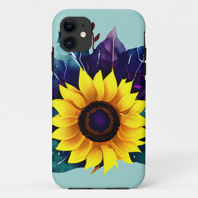 Capa Para iPhone 11 Belo Solteiro Aberto Girassol (Verso)